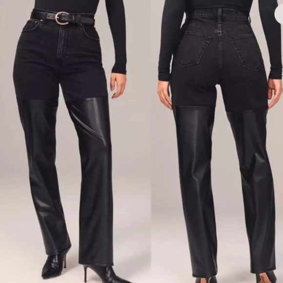 Abercrombie and Fitch Curve Love 90s Straight Ultra High Rise Jeans NWT 26/2L - Picture 1 of 16